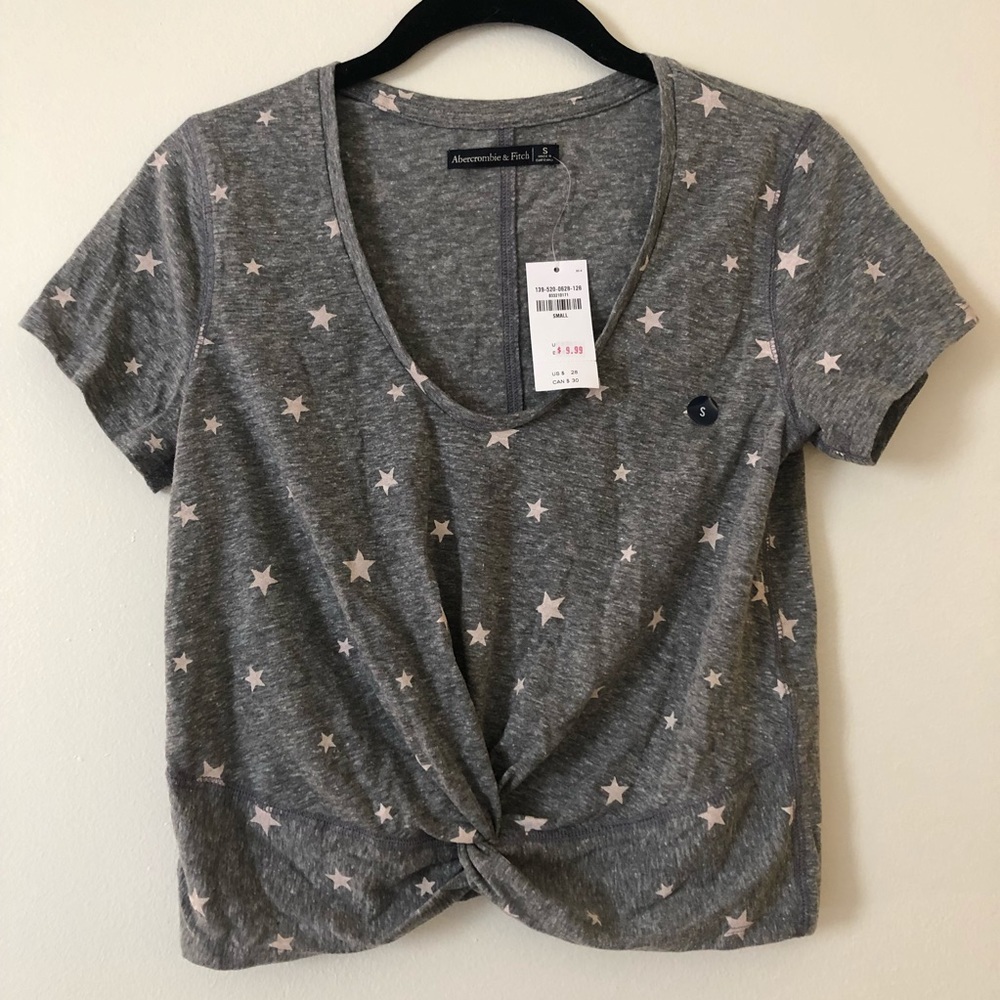 Star printed cropped tee